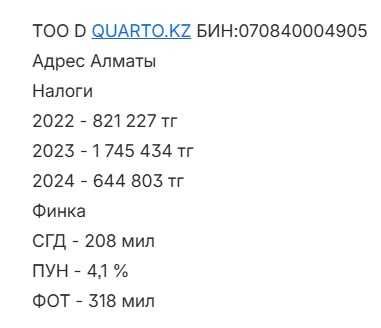 ТОО с финустойчивостью, ФОТ 300 млн тг