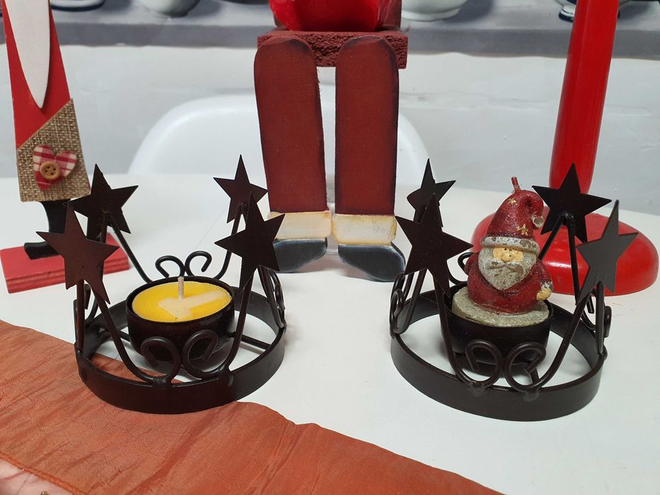 Mos Craciun, suport lumanari decoratiuni