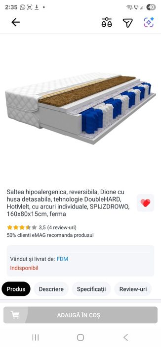 Pat Montessori tip căsuță 80x160, lemn masiv handmade + saltea