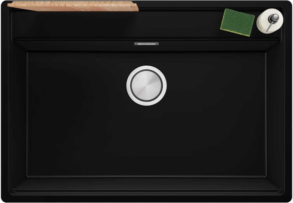 Сива кухненска мивка за вграждане под плот Берген 80 Low 760x530 мм