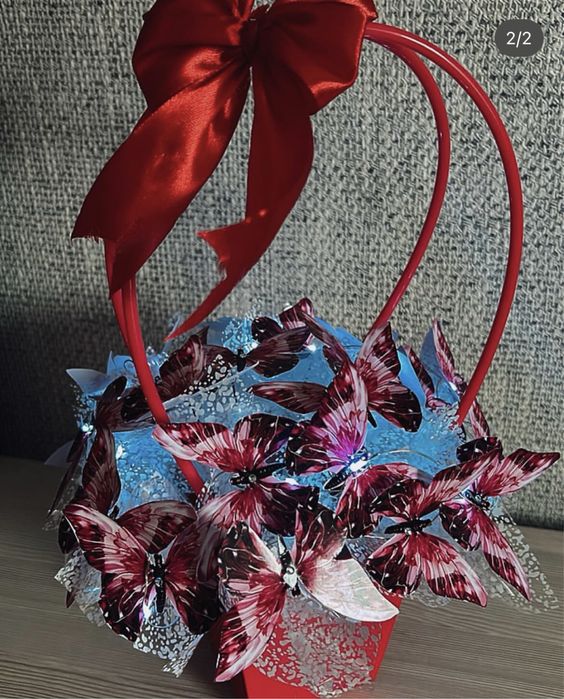 Букеты из атлысных лент