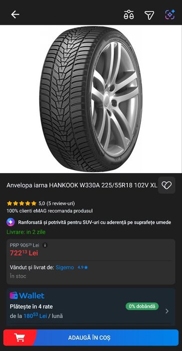 Anvelopa iarna HANKOOK W330A 225/55R18 102V XL