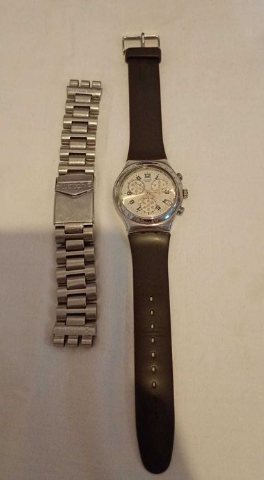 Swatch Irony Chrono Cadmos White (YCS411), Stare 9/10, 2 curele, Swiss Made