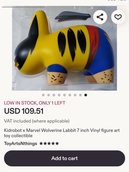 Kidrobot x Marvel Wolverine Labbit,  колекционерска винилова фигура, проектирана от художника Франк Козик.