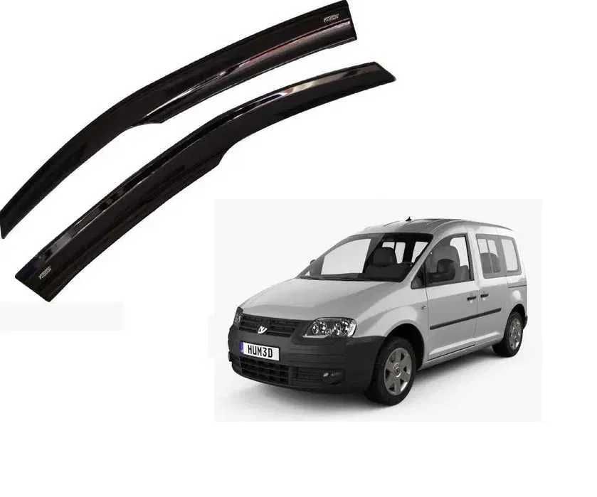 Paravânturi geamuri pentru VOLKSWAGEN CADDY / 2004+ / Negru lac / Față