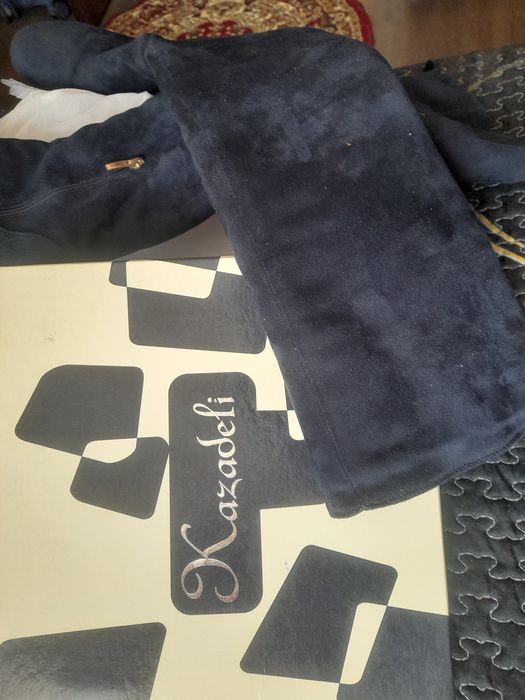 Сапоги замшевые удлиненные