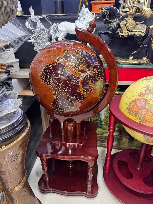 Глобус из дерева  ручная работа  Напольные украшения в виде глобус