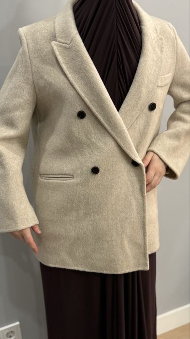 Шерстяной пиджак-пальто