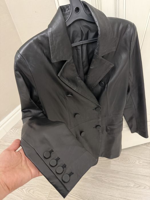 Жакет кожанный с пуговицами