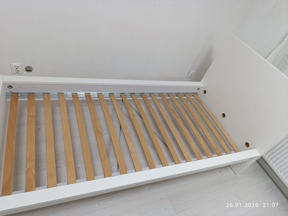 Pat + saltea cu spuma memorie Malm Ikea 90*200, 2 cutii, somiera, (+sa