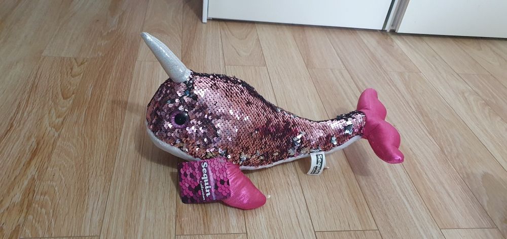 Balenă cu paiete reversibile, 37 cm