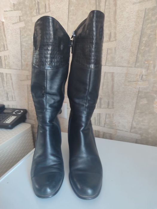 Кожаные сапоги весна