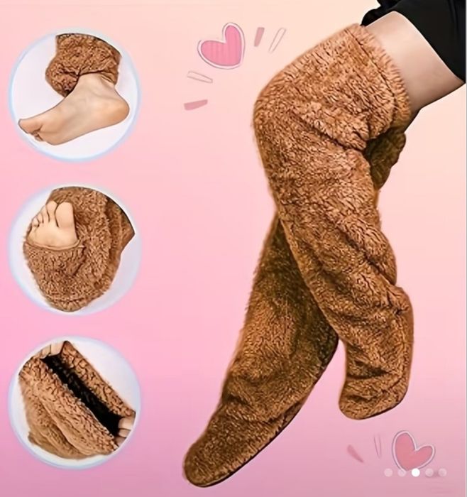 Теплые высокие гольфы-гетры для дома. Пояс бандаж. Размер универсальны