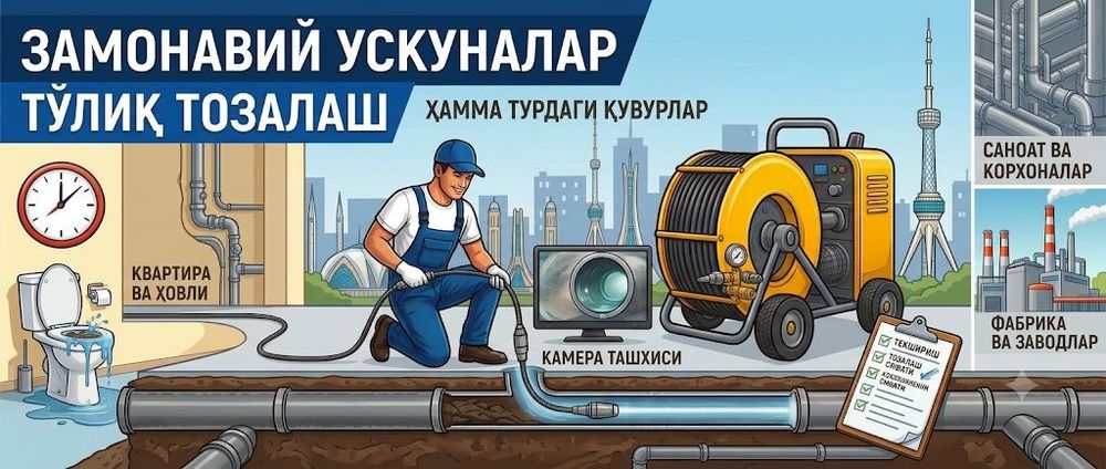 Чистка канализация Бостанлыкский район 24/7
