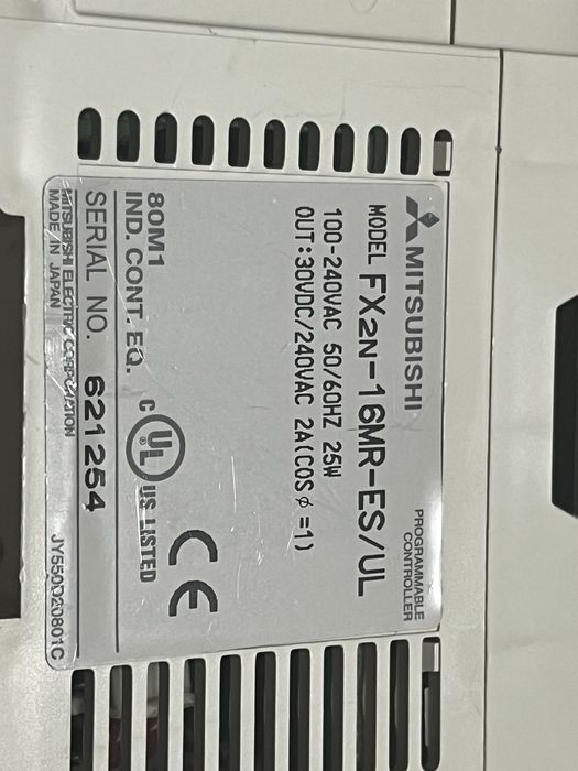 Lot Mitsubishi PLC FX2N-16MR-ES/UL + 4x FX2N-2DA + Sursă Mean Well DR-30-24 – Automatizări Industriale