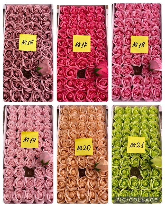 Сапунени рози НОВИ! 33 цвята. Всичко налично!!! Цени на едро и дребно