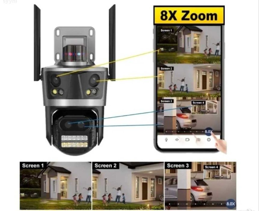 iCsee - 12MP - тройна камера, монтаж на таван или стена. Нова!