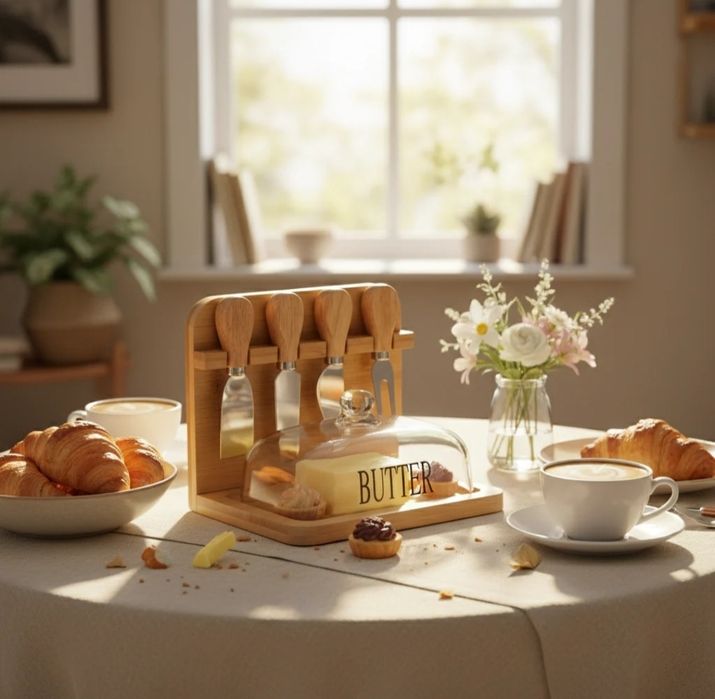 Saryog' idish nabor 4 ta pichoqli Маслёнка набор с 4 ножами