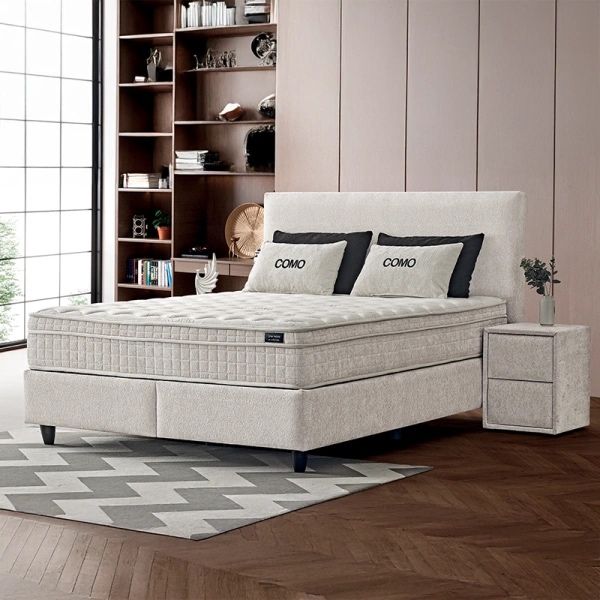 Тапицирана спалня с матрак COMO 160 x 200 - крем AN