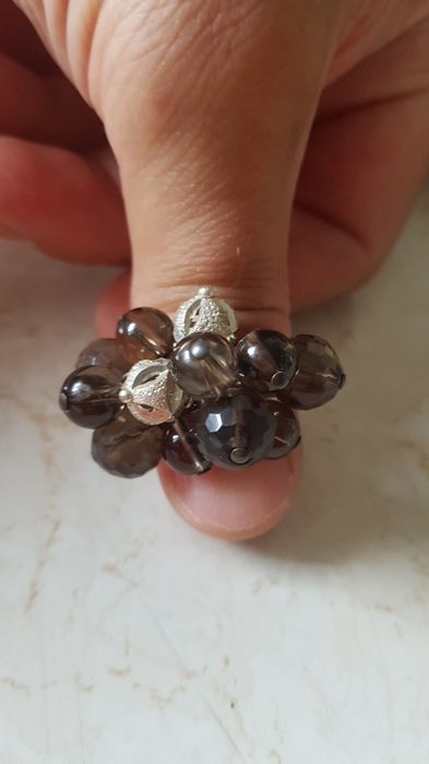 Superb inel dama argint 925 masiv,model eternitate,cuart funuriu