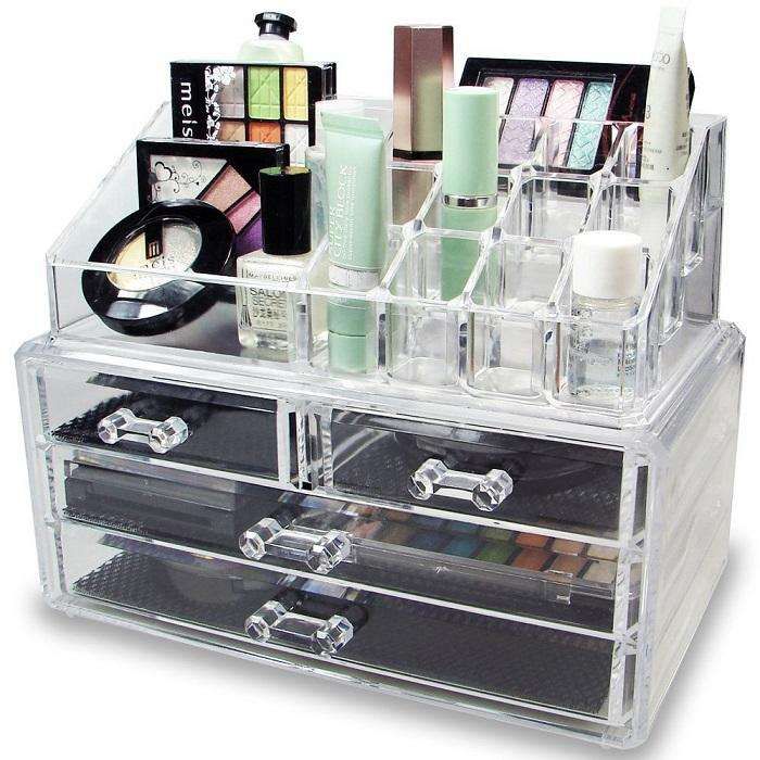 Caseta cu sertare cutie organizator cosmetice sau bijuterii