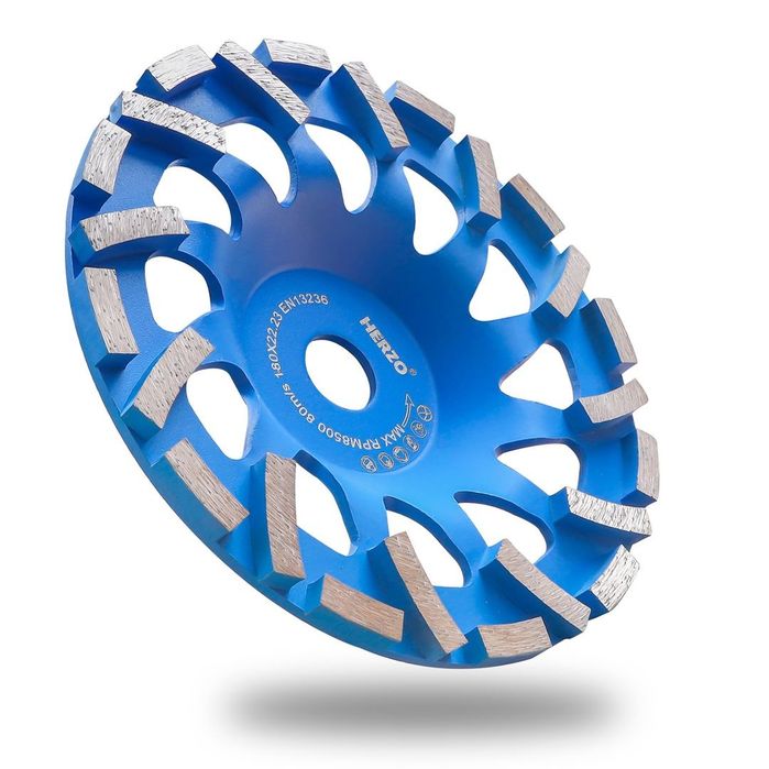 HERZO Disc de șlefuire cu diamant 180mm pentru beton, piatră naturală, plăci – 22.23mm
