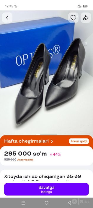 kablok tufli 39 razmer ayollar uchun