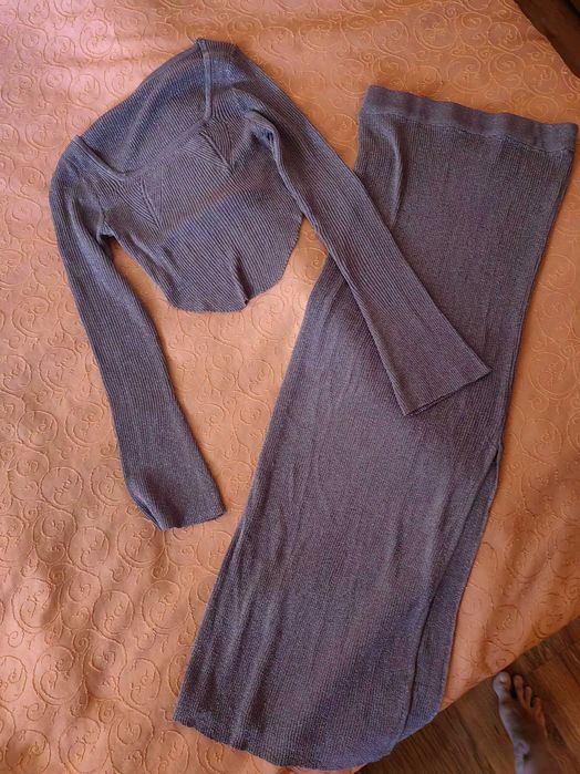 Дамски сет от къс топ и дълга пола