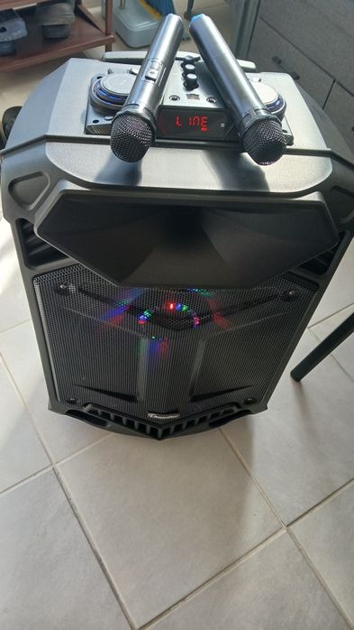 Кариоке тонколона Thunder 15 инча, с два безжични микрофона