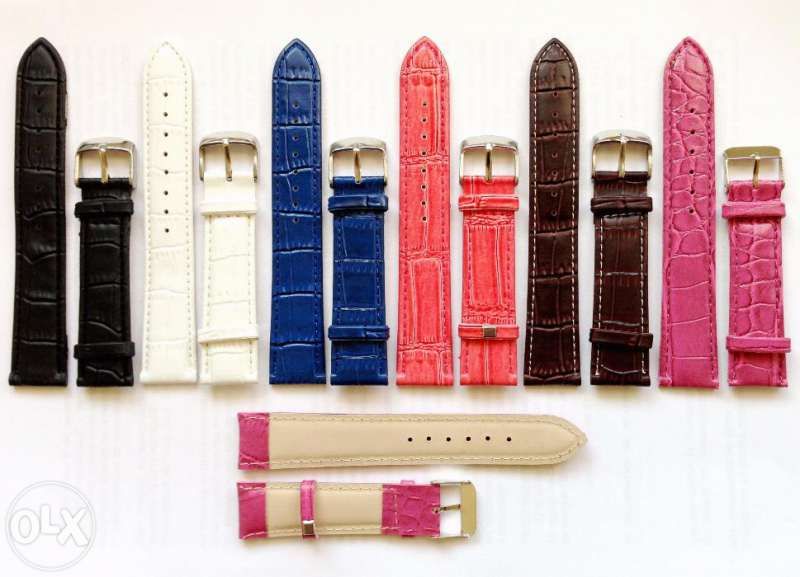 Кожена Каишка Ръчен Часовник Цвят Размер 14 16 20 mm 22 24 26 мм