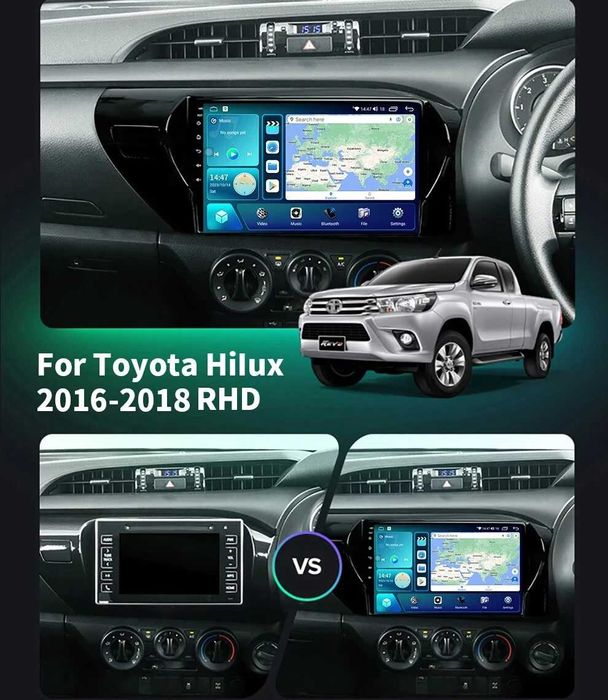 Мултимедия за Toyota Hilux Андроид навигация Carplay Android Auto 2DIN