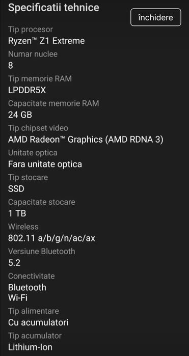 Vând consola portabila asus rog ally x