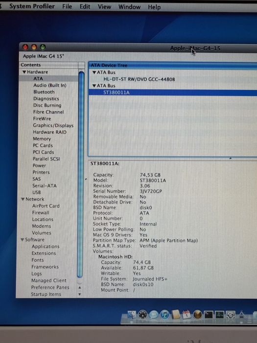 Apple iMac G4 lampă 15” - 1Ghz 768MB RAM 80GB HDD, AirPort (wireless)