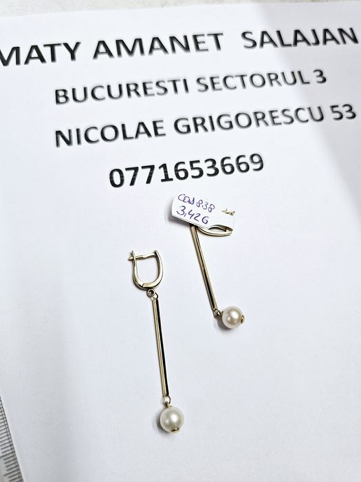 Vand cercei din aur 14 k 3.42 g cod 838