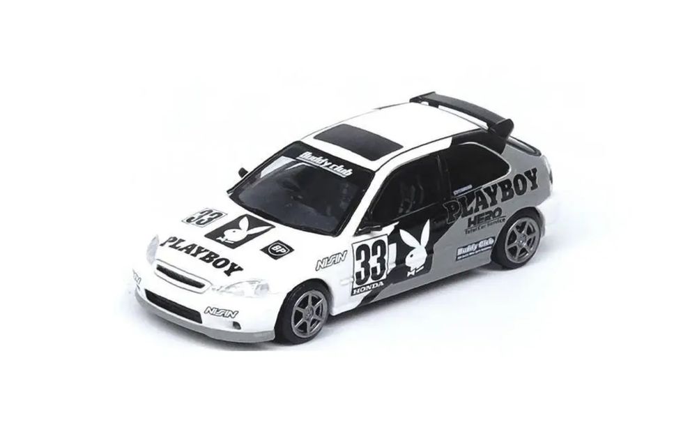 Macheta auto Honda Civic Type R Ek9 #33 Playboy, 1:64 Inno64