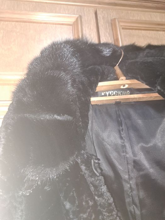 Шуба натуральная мутон+ норка