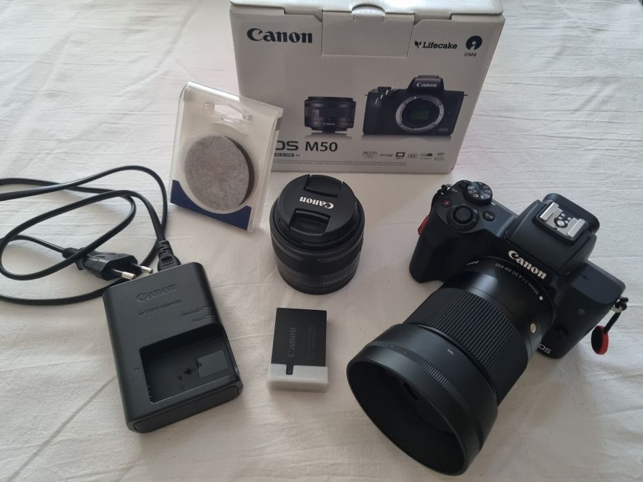 Canon m50 + sigma 30mm 1.4 + kit