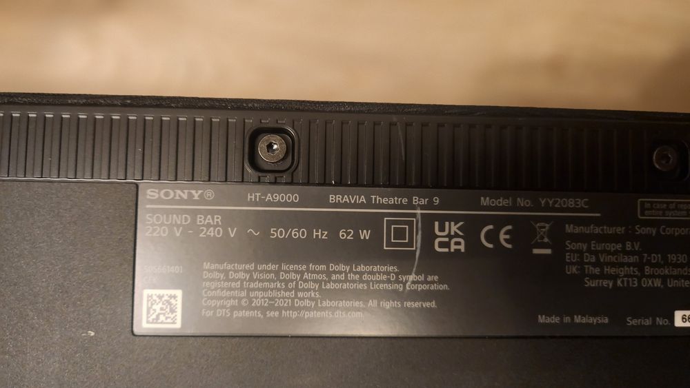 Soundbar Sony A9000 и буфер Sony SW5