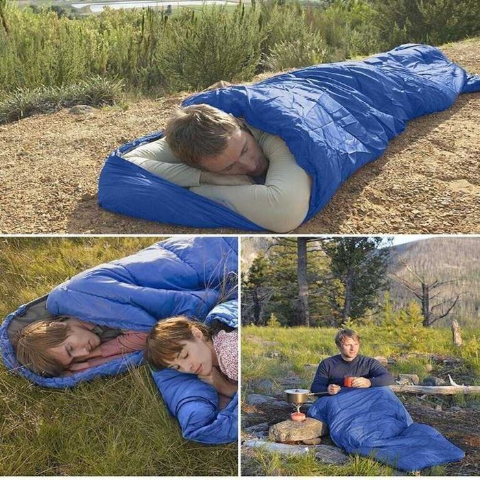 Зимен спален чувал от водоустойчив полиестер с опция за стягане