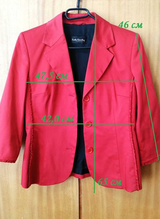 Червено сако , спортно-елегантно сако Betty Barclay , размер L