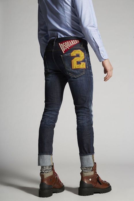 Мъжки дънки : Dsquared2 Dark Night Red Spots Wash Cool Guy Jeans Blue 46