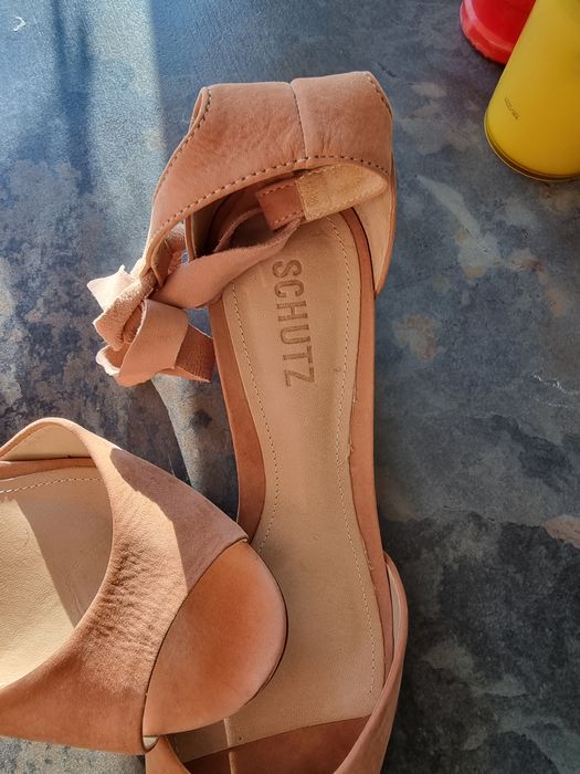 Sandale peach pudra schutz