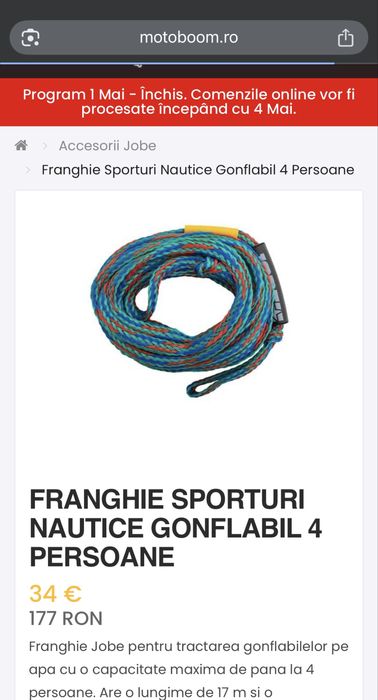 Saltea gonflabila tractabila Jobe Binar 2 persoane