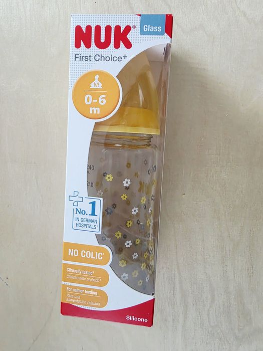 Nuk Glass Baby Bottle First Choice Шише стъкло 0-6М 240 мл