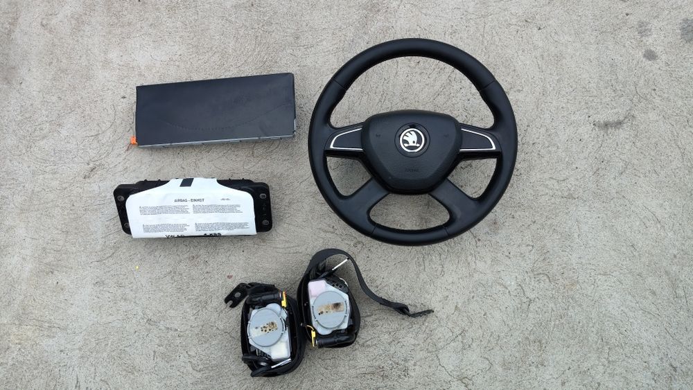 Kit airbag volan + airbag pasager genunchi cortina centuri Skoda Octavia 3