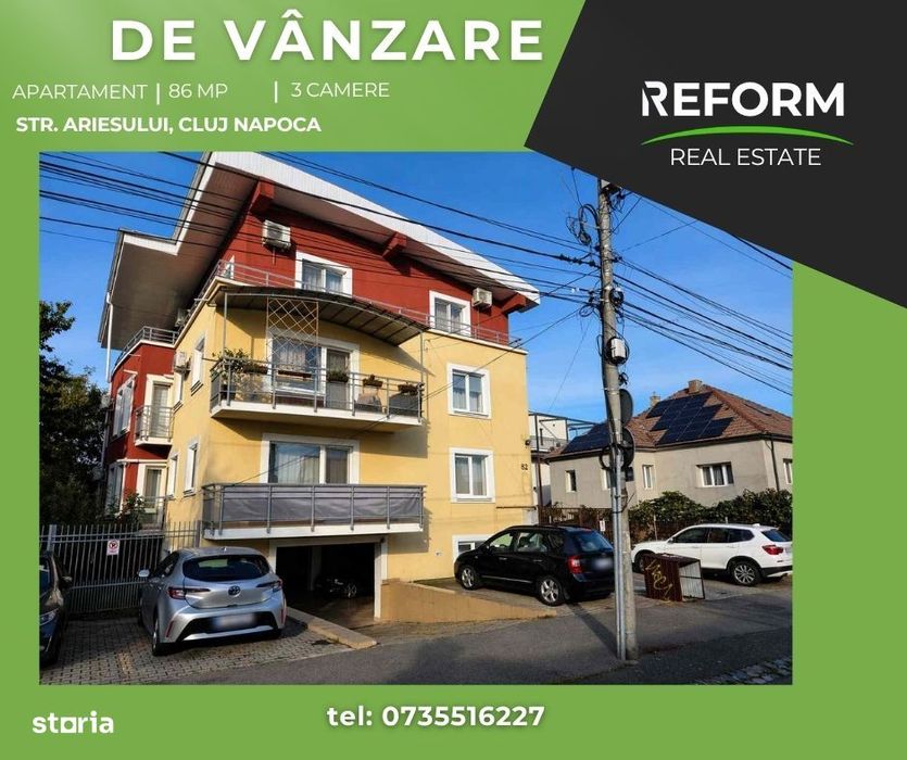 De vânzare – Apartament cu 3 camere , 86 mp– cart. Gheorgheni