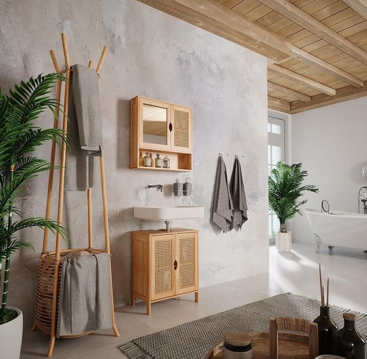 Шкаф за надмивка бамбук + ратан Vicco 7486