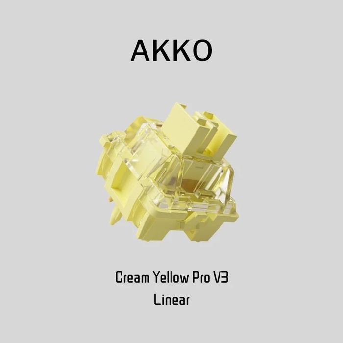 80бр. Akko cream yellow pro v3 linear keyboard switches - суичове