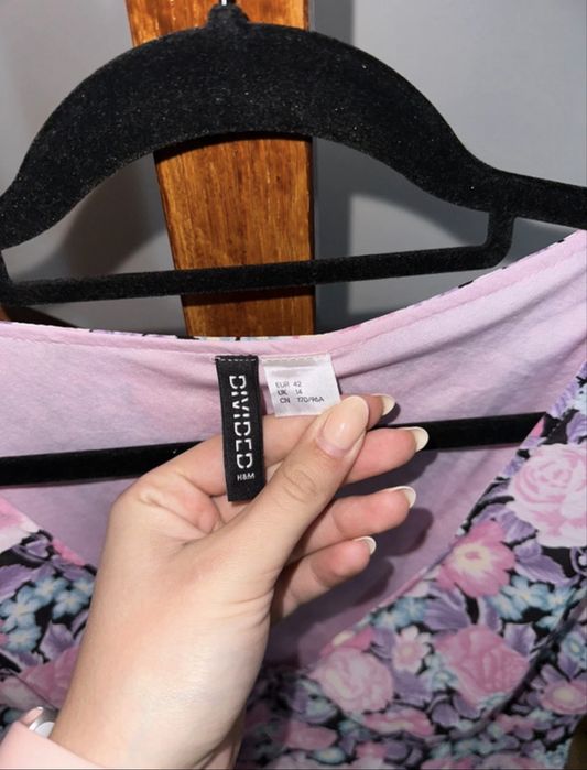 Rochie Florală Roz H&M marimea XL