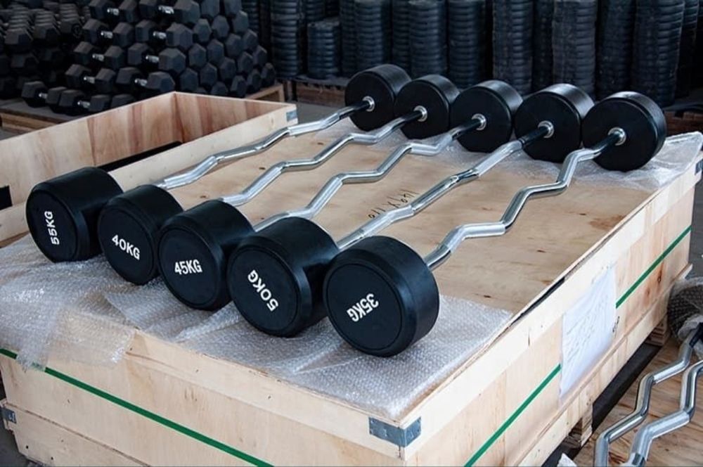 Неразборная резиновая штанга Штанга гантел фиксированная..